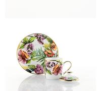 Tazza da caffe con coperchio e piattino JUNGLE White - Simone Guidarelli