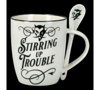 Tazza Da Caffè Con Cucchiaio - Diavolo Che Agita Problemi - ALCHEMY Inghilterra