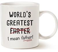 Tazza da caffè con detti divertenti preferiti dai papà, divertenti frasi sui papà scritte in una lista dei primi dieci, bianca da 11 once