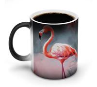 Tazza da caffè con fenicottero dipinto Tazza in ceramica sensibile al calore Scolorimento Tazza da caffè Cambia colore personalizzato Tazza da caffè Regalo unico per amici di famiglia Compleanno