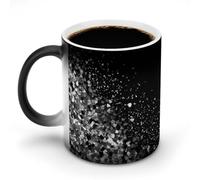 Tazza da caffè con glitter bianco nero divertente tazza che cambia colore tazza unica tazza sensibile al calore tazza da tè in ceramica stampa moda regalo novità per compleanno uomini donne