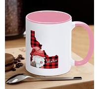 Tazza da caffè con gnomo di Babbo Natale, mappa dello stato degli Stati Uniti, divertente tazza da caffè in ceramica Idaho, regalo per bambini, uomini, donne, compleanno, 325 ml