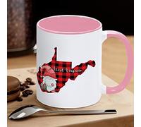 Tazza da caffè con gnomo di Babbo Natale, mappa dello stato degli Stati Uniti, divertente tazza da caffè in ceramica West Virginia, regalo per bambini, uomini, donne, compleanno, 325 ml