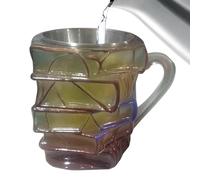 Tazza da caffè con libri - Tazza di arte letteraria | Tazza regalo per gli amanti dei libri | Elegante acrilico portatile verniciato elegante tazza in acrilico vintage per cucina