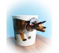 Tazza da caffè con manico 3D, tazza da tè unica per gli amanti dei dinosauri, regalo per bambini e adulti, compleanno, Natale, per lui-lei, tazza da ufficio e decorazione per la casa (triceratopo)