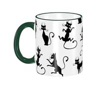 Tazza da caffè con manico, elegante e carina, a forma di gatto nero, tazza da tè, tazze in ceramica riutilizzabili, divertenti e originali, accessori per bevande, per casa, ufficio, tazze,11 once