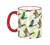 Tazza da caffè con manico, motivo: oche e anatre colorate, tazza da tè, tazze in ceramica riutilizzabili, divertenti, novità, accessori per bevande, tazze da ufficio,11 once