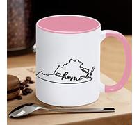 Tazza da caffè con mappa degli Stati Uniti, divertente tazza da caffè in ceramica Virginia, regalo per bambini, uomini, donne, compleanno, 325 ml