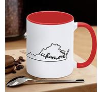 Tazza da caffè con mappa degli Stati Uniti, divertente tazza da caffè in ceramica Virginia, regalo per bambini, uomini, donne, compleanno, 325 ml