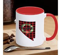 Tazza da caffè con mappa dello stato del Nevada, divertente tazza da caffè con motivo a quadri di bufalo rosso nero e nero, tazza da tè in ceramica, regalo per bambini, uomini, donne, compleanno, 325
