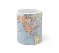 Tazza da caffè con mappa vintage, regalo per amanti dei viaggi nautici, tazza con mappa del mondo, decorazione unica per la casa, regalo per insegnanti di geografia