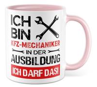 Tazza da caffè con meccanismo automobilistico, idea regalo per l'addestramento e la formazione, con scritta in lingua tedesca "Ich darf das, tazza da caffè"