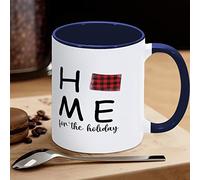 Tazza da caffè con motivo a quadri di bufalo rosso e nero, con mappa dello stato degli Stati Uniti, divertente tazza da caffè in ceramica, regalo per bambini, uomini, donne, compleanno, 325 ml