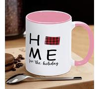 Tazza da caffè con motivo a quadri di bufalo rosso e nero, con mappa dello stato degli Stati Uniti, divertente tazza da caffè in ceramica, regalo per bambini, uomini, donne, compleanno, 325 ml