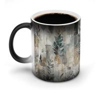 Tazza da caffè con motivo invecchiato, sensibile al calore, in ceramica, cambia colore, tazza da caffè personalizzata, regalo unico per familiari, amici, compleanno anniversario