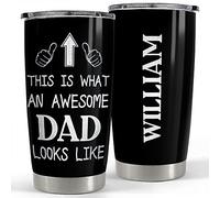 Tazza Da Caffè Con Paglia E Coperchio Tazze Da Viaggio Acciaio Inox Mug Termica Per Amico Natale Auto 590 Ml Bicchiere Personalizzato Per Papà: Un Papà Fantastico Sembra Così