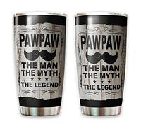 Tazza Da Caffè Con Paglia E Coperchio Tazze Da Viaggio Acciaio Inox Tazza Termica Per Mamma Compleanno Natale 590 Ml Pawpaw L'Uomo Il Mito La Leggenda - Retro Pawpaw