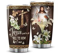 Tazza Da Caffè Con Paglia E Coperchio Tazze Da Viaggio Riutilizzabile Travel Tumbler Per Papà Natale Amico 590 Ml Gesù Ha Pagato Tutto