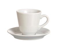 Tazza da Caffè con piattino in Porcellana biancaTRENTO 6,5xh 6 cm - 10 CL confezione 6 pezzi in lavabile in lavastoviglie bianco