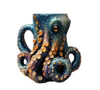 Tazza da caffè con polipo, boccale in ceramica da uomo, a tema medievale, tazza in resina fatta a mano con tentacolo di Cthulhu, per bar, ristorante, decorazione per la casa, tazza con drago medievale