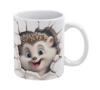 Tazza da caffè con riccio 3D, comoda da tenere in mano, regalo di compleanno per uomini, donne, mogli, mariti, figlie, amici