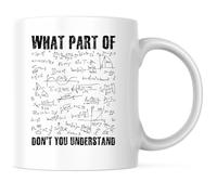 Tazza da caffè con scritta in inglese "What Part Of Don't You Understand", 325 ml, manico bianco, divertente problema ingegnere, stampata su entrambi i lati, lavabile in lavastoviglie e adatta al