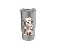 Tazza da caffè con scritta in lingua inglese "Bobtail", motivo: cucciolo di cane Bicchiere termico in acciaio inox doppia parete