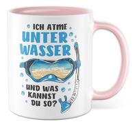Tazza da caffè con scritta in lingua tedesca "Ich atmme unter Wasser und was du so? - Tazza da caffè 330 ml in ceramica - Subacqueo Diving Sea Collegin Ufficio Tazza da caffè