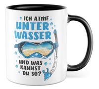 Tazza da caffè con scritta in lingua tedesca "Ich atmme unter Wasser und was du so? - Tazza da caffè 330 ml in ceramica - Subacqueo Diving Sea Collegin Ufficio Tazza da caffè