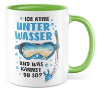 Tazza da caffè con scritta in lingua tedesca "Ich atmme unter Wasser und was du so? - Tazza da caffè 330 ml in ceramica - Subacqueo Diving Sea Collegin Ufficio Tazza da caffè