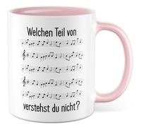 Tazza da caffè con scritta in lingua tedesca "Quale parte di___ "verstehst du nicht? - Tazza da caffè in ceramica 330 ml - pianista pianoforte lezioni di pianoforte insegnante di pianoforte insegnante
