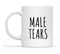 Tazza da caffè con scritta "Male Tears", idea sarcastica, 325 ml, divertente e sarcasmo