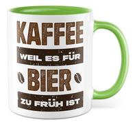 Tazza da caffè con scritta - regalo caffè perché è troppo presto per la birra - tazza da caffè 330 ml in ceramica - amanti del caffè caffeina birra tazza caffè