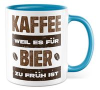 Tazza da caffè con scritta - regalo caffè perché è troppo presto per la birra - tazza da caffè 330 ml in ceramica - amanti del caffè caffeina birra tazza caffè
