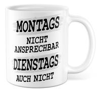 Tazza da caffè con scritta - Regalo di lunedì non reattivo - Martedì auch nicht - Tazza da caffè 330 ml in ceramica - Morgenmuel Humor Tazza da caffè