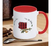 Tazza da caffè con scritta "Welcome Home for The Holidays Arizona", con mappa dello stato degli Stati Uniti, divertente tazza da caffè con motivo scozzese di bufalo e campana di Natale, regalo per