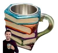 Tazza da caffè con stack - tazza di bere novità dipinta, tè in resina latte | Gli amanti della letteratura che bevono contenitore, una caffè della biblioteca creativa, un unico