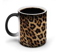 Tazza da caffè con stampa leopardata ruvida Sensibile al calore Scolorimento Tazza in ceramica personalizzata Cambia colore tazze da caffè Tazza unica Regalo per amici di famiglia Compleanno
