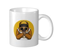 Tazza Da Caffè Cool Animal Wearing A Gold Necklace Thè Mug Uomini Donne Tazza Colazione, Per Office, The, Compleanno, 330ml