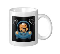 Tazza Da Caffè Cute Dinosaur Driving A Car Latte Mug Con Manico Personalizzato Tazza De Cerámica, Per Merenda, The, Compleanno, 330ml