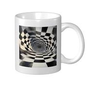Tazza da caffè da 11 once con illusione ottica in bianco e nero, meravigliosa immaginazione, divertente opera d'arte per adulti, ideale come regalo per il tuo migliore amico, con umorismo, regalo di c