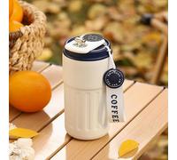 Tazza da caffè da viaggio a prova di fuoriuscite, 400ml, tazza da caffè intelligente isolata da asportare, riutilizzabile con coperchio sigillato, tazze da viaggio sottovuoto in acciaio (Blu)