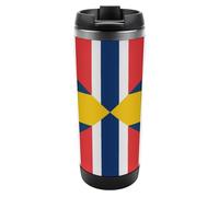 Tazza da caffè da viaggio con bandiera della Svezia, Norvegia, con coperchio, isolante, in acciaio inox, regalo per donne e uomini, 350 ml