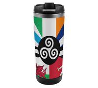 Tazza da caffè da viaggio con bandiera delle nazioni celtiche combinata, con coperchio, in acciaio inox, idea regalo per donne e uomini, 350 ml
