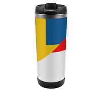 Tazza da caffè da viaggio con bandiera dell'Indonesia e della Svezia, con coperchio, in acciaio inox, idea regalo per donne e uomini, 350 ml