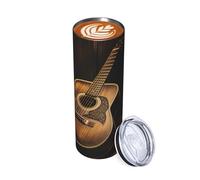 Tazza da caffè da viaggio con chitarra del vecchio West da 20 once, isolata in acciaio inossidabile a doppia parete, per bevande calde e fredde, riutilizzabile, tazza da tè freddo, regalo per donne