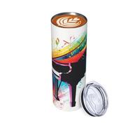 Tazza da caffè da viaggio con musica per tastiera e pianoforte colorata da 20 once, in acciaio inossidabile, isolata, a doppia parete, per bevande calde e fredde, riutilizzabile, tazza per tè freddo