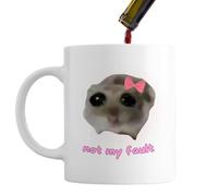 Tazza da caffè di criceti, tazza di criceto carina - Tazza divertente criceto triste Tazza di tè di novità esilarante - Tazza di acqua in ceramica, tazza da meme divertente, adorabile per la casa