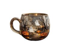 Tazza da caffè di Halloween - Bicchiere di vetro, fermaporta per bevande | Spooky Party Drinkware, Rustic Farmhouse Coffee Coffee Coffee per cucina di Natale, bancone appartamenti, tavolo dell'hotel