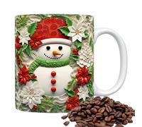 Tazza da caffè di Natale, tazza da viaggio in ceramica di Natale - Tazza di caffè di Natale in ceramica pupazzo di neve | Tazza in ceramica di caffè di Natale per acqua di birra di succo di zuppa di